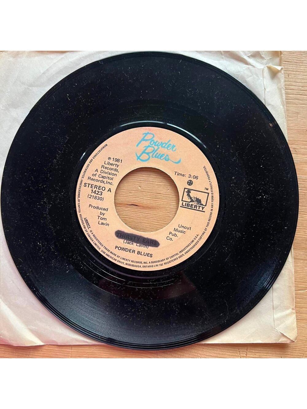 Powder Blues - Thirsty Ears/Nothin' but a Tease 45rpm VG+ R89